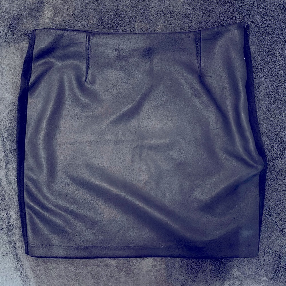 Bar III Black Pleather Mini Skirt Size Large